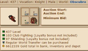 EK Tibia - Lv 427 -  Obscubra