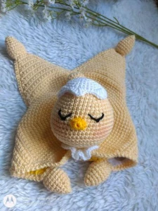Naninha ou Manta do Apego em Crochê - Pintinho - Artesanato e Personalizados