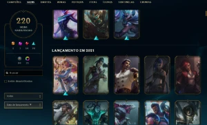 Esmeralda 4 com TODOS os champs e 221 Skins + 6 Vitoriosas - League of Legends LOL