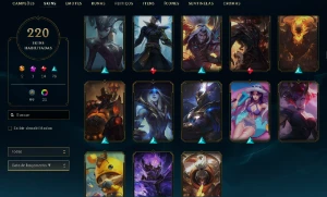 Esmeralda 4 com TODOS os champs e 221 Skins + 6 Vitoriosas - League of Legends LOL