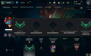 Esmeralda 4 com TODOS os champs e 221 Skins + 6 Vitoriosas - League of Legends LOL