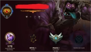 CONTA PRATA 1 81 PDL BORDA DE GOLD - League of Legends LOL