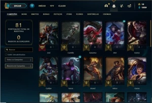 Conta Ferro 1 com 33 Champs e 10 Skins + 2 Fragmentos - League of Legends LOL