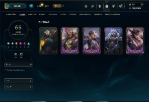 Mestre com TODOS os Champs e 65 Skins +1 Prestigio - League of Legends LOL