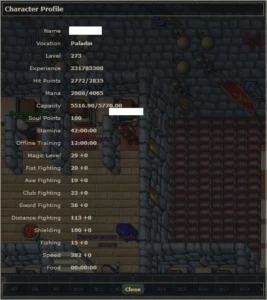 Account Tibia: Char Level 273 Rp Pythera(open-pvp) Voucher