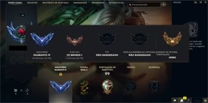 Conta Diamante 4 (D4) (upada a mão) duas skins vitoriosas - League of Legends LOL