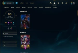 Conta prata 4 com 80 skins e 100 champs ( MAIN TOP / JG ) - League of Legends LOL