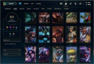 Conta prata 4 com 80 skins e 100 champs ( MAIN TOP / JG ) - League of Legends LOL