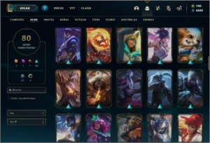 Conta prata 4 com 80 skins e 100 champs ( MAIN TOP / JG ) - League of Legends LOL