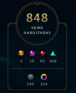 Conta Nivel 538, Plat 2 , 848 skins e 259 cromas. - League of Legends LOL