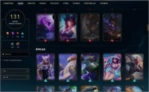 CONTA LOL LEAGUE OF LEGENDS MUITAS SKINS 14K ESSENCIA LVL431