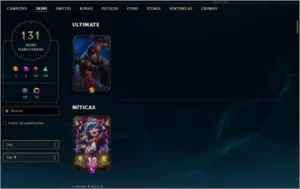 CONTA LOL LEAGUE OF LEGENDS MUITAS SKINS 14K ESSENCIA LVL431