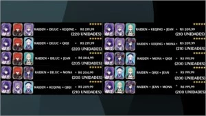 Genshin Impact Raiden Shogun diluc keqing mona qiqi jeanAR10