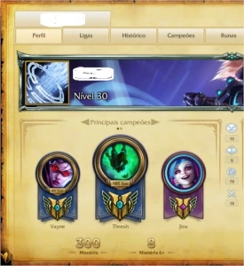 Conta LOL P5 + 5 Paginas de Runas + 50 SKINS + All Champs - League of Legends