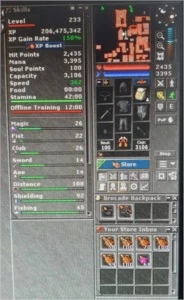 TIBIA RP 233 ml 26 skill 108/92 - Pacera