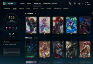 Conta LOL 426 SKINS, D4, 46 EMOTES e 255 ICONES. - League of Legends