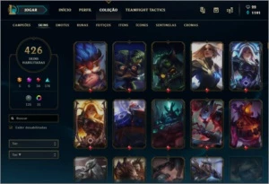 Conta LOL 426 SKINS, D4, 46 EMOTES e 255 ICONES. - League of Legends