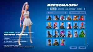 Conta Fortnite com 37 skins incluindo Ariana Grande