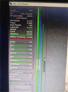 Conta TIBIA 5% LP | RP lv.200 107/90 | +outros chars