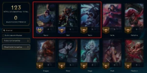 [Conta Br] Dima 4 Soloq+skins+mmr Bufado Fila Mestre+zaahen - League of Legends LOL