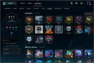 Conta league of legends com 138 skins e todos os champions LOL