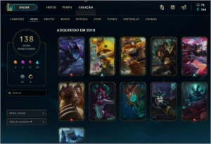 Conta league of legends com 138 skins e todos os champions LOL
