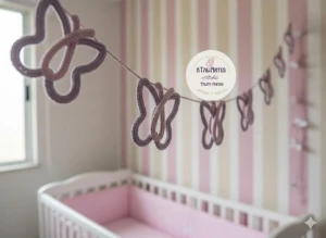 Varal de Borboletas Personalizadas em Tricotin - Artesanato e Personalizados