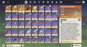 EULA C1, ZHONGLI C1 +OUTROS PERSONAGENS E ARMAS T5 - Genshin Impact