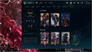 conta com 256 skins - League of Legends LOL