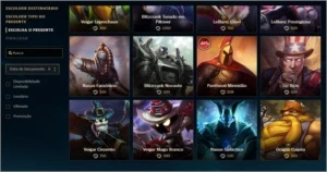 vendo skins de league of legends com o valor de 975 RP LOL