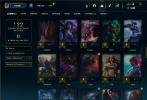 Bronze 4 com 75 Champs e 35 Skins + 2 Fragmentos - League of Legends LOL