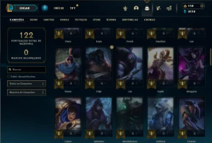 Bronze 4 com 75 Champs e 35 Skins + 2 Fragmentos - League of Legends LOL