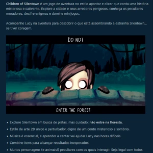 Key Steam Children of Silentown De R$ 59,90 por apenas 19,90 - Gift Cards