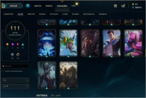Level 402 - Platina 4 Last Season - 111 SKins - League of Legends LOL