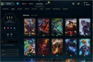 Level 402 - Platina 4 Last Season - 111 SKins - League of Legends LOL