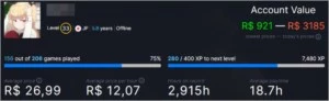 Conta Steam, lvl 33 com 126 jogos