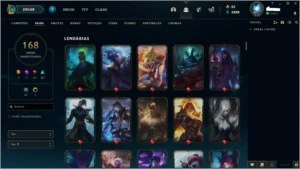 CONTA LEAGUE OF LEGENDS OURO 1, 168 SKINS 5 ULTIMATE. LOL