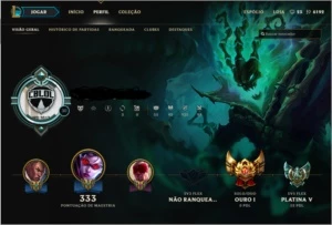 Conta LOL - Ouro 1 [Duo/solo MMR ALTO] Platina 5 [Flex] - League of Legends
