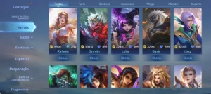 Conta Mobile Legends 380 Skins | 2 Lendárias