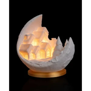 Luminária de Natal 3D Vila na Lua - 14cm - Artesanato e Personalizados