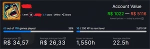 Conta Steam Level 18 +150 Jogos
