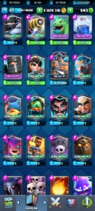 Conta Clash Royale lvl 27 com 2 milhão de ouro