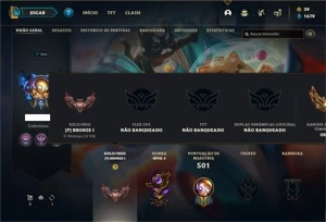 Conta bronze 1 com TODOS os champs e 250 Skins + 4 Miticas - League of Legends LOL