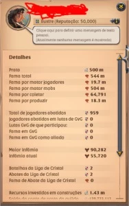 Conta Albion 544M Fama + 500M Silver (+70kk itens) - Albion Online