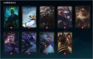 Conta LOL Platina I Todos Champions 126 Skins LOR Tds cartas - League of Legends