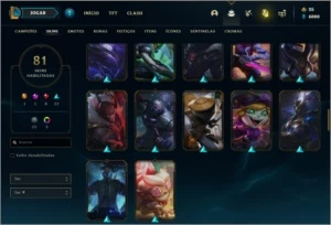 Conta prata 1 com 81 skins e 140 champs - League of Legends LOL