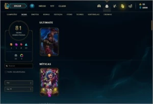 Conta prata 1 com 81 skins e 140 champs - League of Legends LOL
