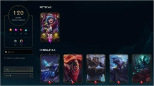 Conta LEGUE OF LEGENDS 120 Skins, 100 Emotes, 247 Ícones - League of Legends LOL