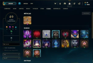 Conta Unranked com 55 Champs e 14 Skins + 2 Fragmentos - League of Legends LOL