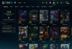 Conta Unranked com 55 Champs e 14 Skins + 2 Fragmentos - League of Legends LOL